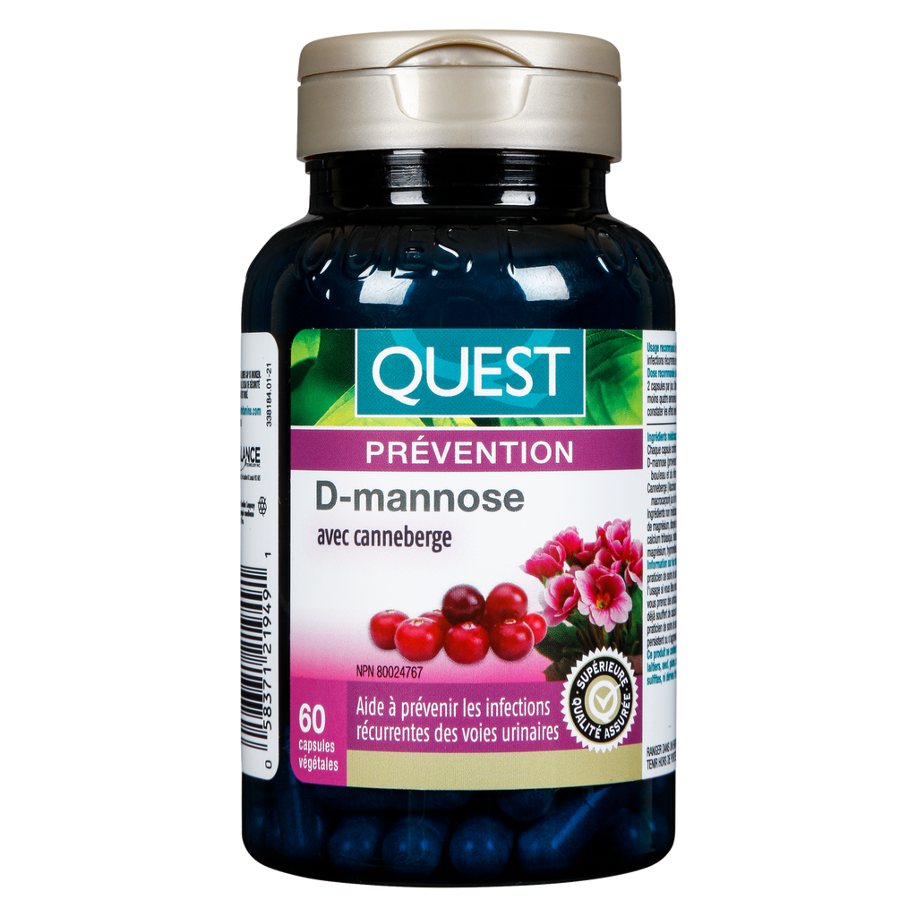 Quest® D-Mannose à la canneberge (60 gélules végétales) - 338184