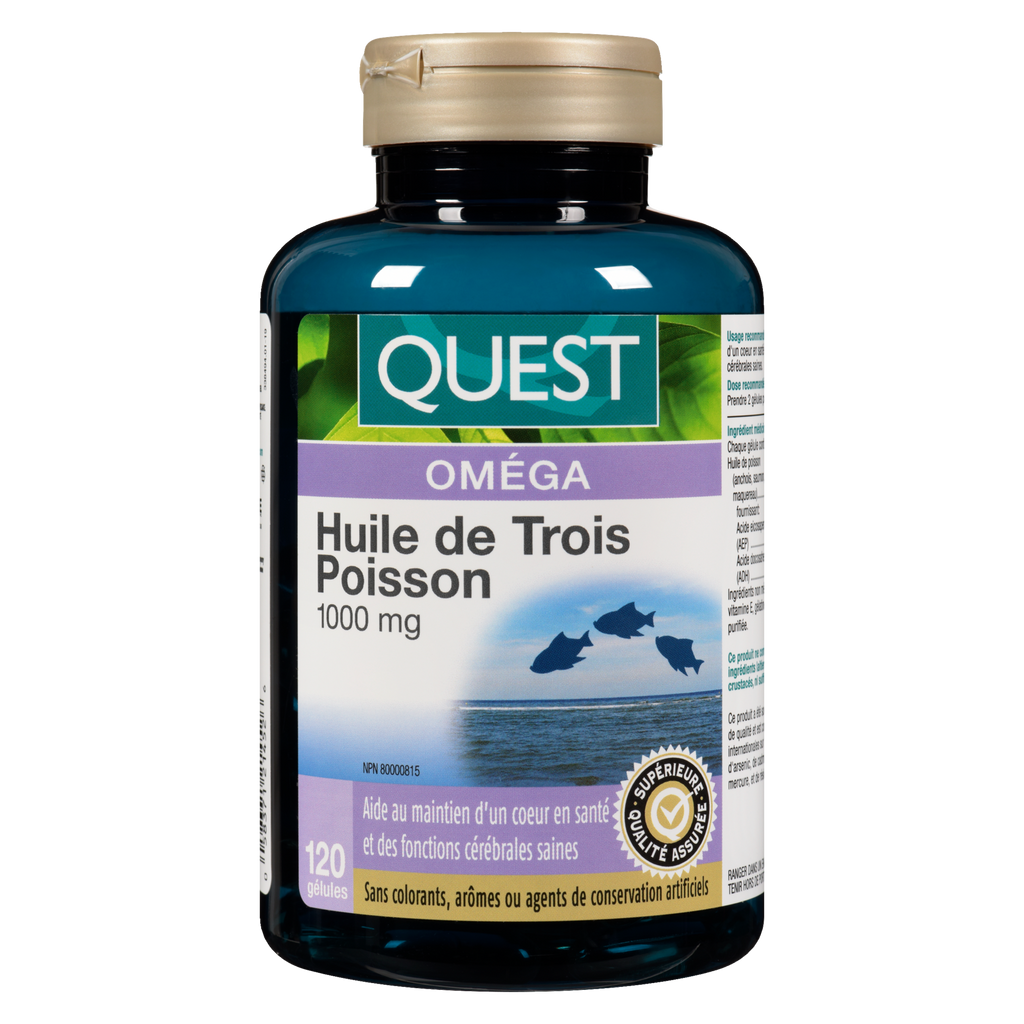 Huile de poisson triple Quest® (120 capsules molles) - 338494