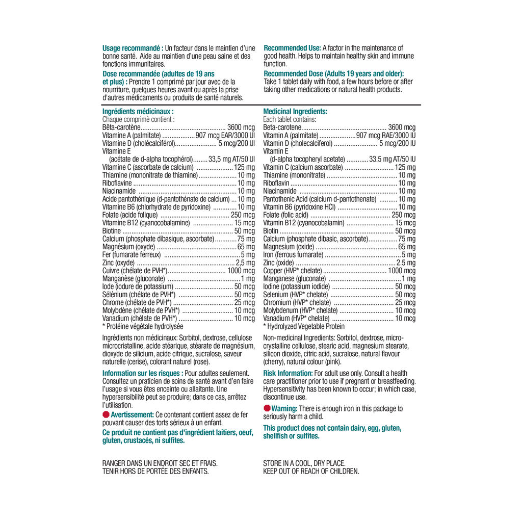 Quest® Multivitamines à croquer pour adultes (90 comprimés) - 338150