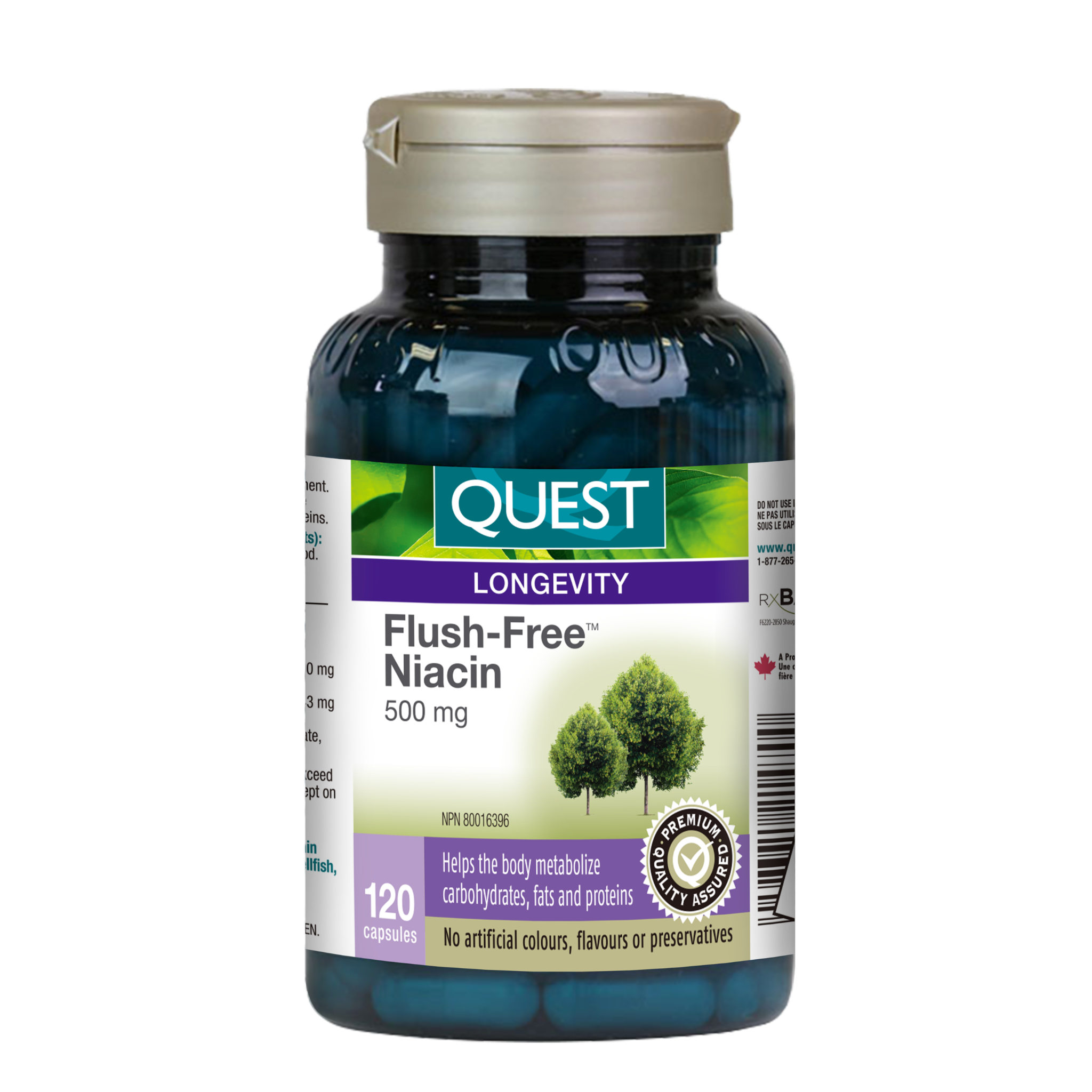Quest® Flush free niacin 500mg (120 Veggie Capsules) - 338105